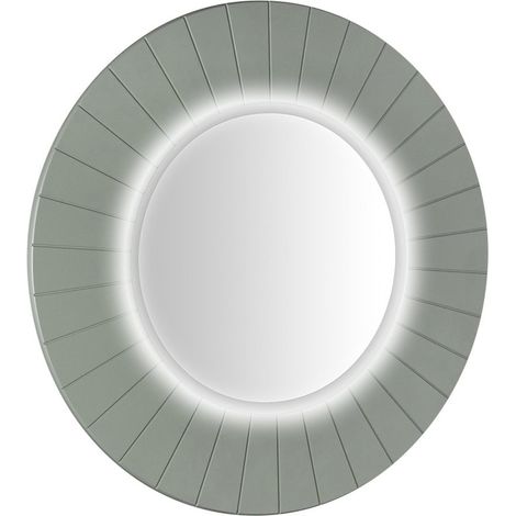 Miroir rond LUMIRO STRIP avec éclairage LED dans le cadre dia. 90cm, vert (1/4)