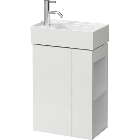 Meuble sous-vasque KARTELL 600 x 440 x 450 mm, 1 porte, charnière lin blanc mat LAUFEN