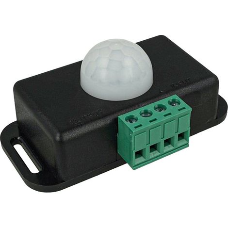 Sensore Di Movimento PIR Rilevatore Di Presenza 12V 24V 6A Colore Nero Timer Ritardo Regolabile Da 1 A 10 Minuti Per Striscia Led