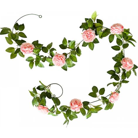 Guirlande florale artificielle, rose, 1 pièce.-AquaForge (1/3)