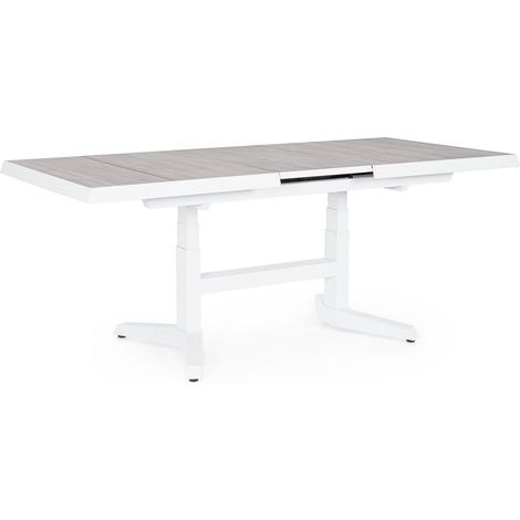 Tavolo allungabile Robert struttura in alluminio, piano in ceramica da 143/183 x 88 cm -Bianco (1/5)