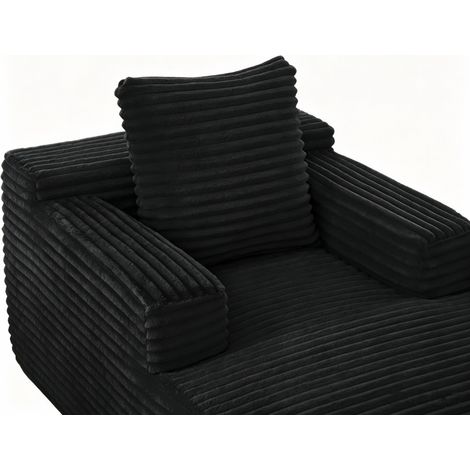 Velours Côtelé Doux Confort Assis Couché Fauteuil de Sol Relax 1 Place Canapé de Relaxation pour Salon et Chambre 80kg (1/5)