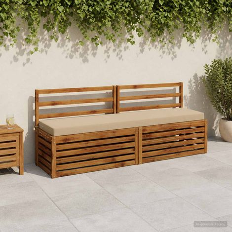 vidaXL Coussin de banc SOEST 100 % polyester Beige 170 x 40 x 8 cm (1/5)
