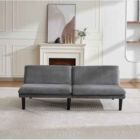 Canapé convertible 2 places inclinable 3 positions, 167 x 84 x 67 cm, gris DESVIAE (1/5)