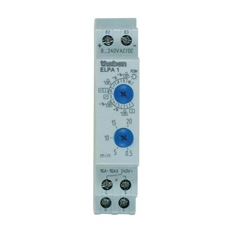 Theben 0010002 Relè temporizzatore luci scale Guida DIN 8 V DC/AC, 12 V DC/AC, 24 V DC/AC, 110 V DC/AC, 230 V DC/AC