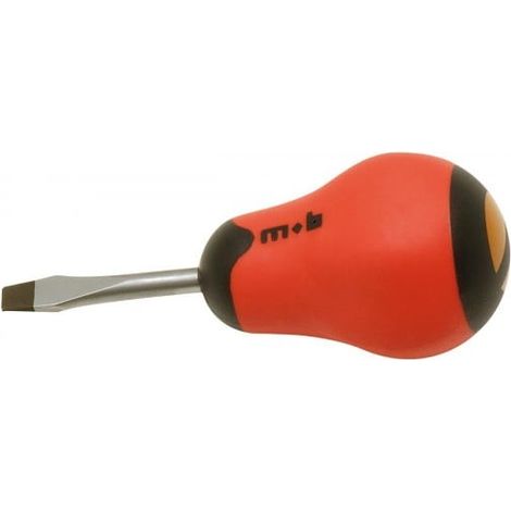 Tournevis court à fente – Lame surmoulée en Chrome Vanadium – Manche bimatière ergonomique – MOB (1/3)