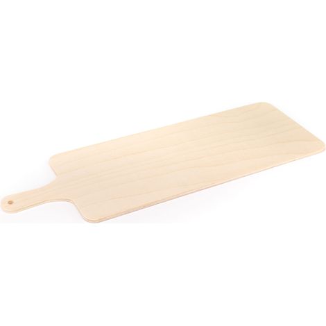 Lupia - Tagliere da Cucina LIGHT in Legno di Betulla 16,8x48 cm, Manico Ergonomico, Ideale per Pane e Pizza, Vassoio per Aperitivo, Realizzato in Italia (1/4)