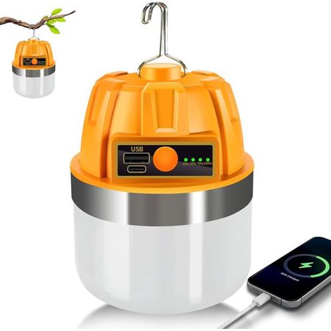 Lanterna da campeggio a LED ricaricabile, 2500 lm, 13600 mAh, impermeabile IPX5 (1/2)