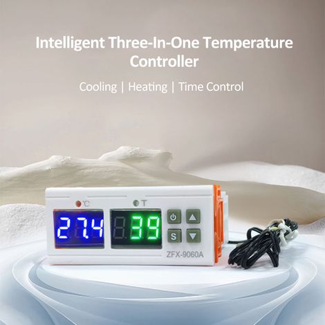 Regolatore di temperatura digitale intelligente ZFX-9060A, 24 V CC, 10 A, con funzione di sincronizzazione. Supporta riscaldamento/raffreddamento, correzione della temperatura, blocco dati e allarme d (1/5)