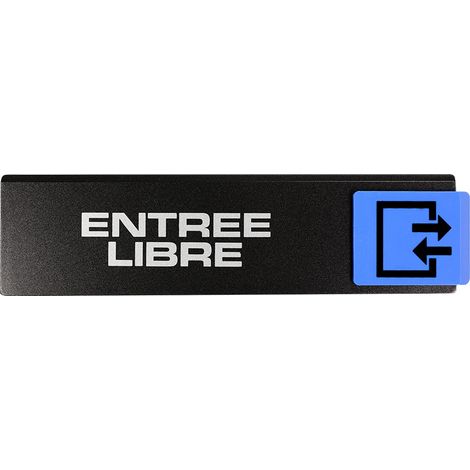 Plaque de porte Entrée libre - Europe design 175x45mm - 4260204