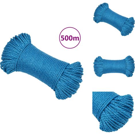 Corde de travail Bleu 3 mm 500 m Polypropylène - Corde De Travail - Corde Bleue - Corde Polypropylène - Corde Épaisse - Corde Robuste (1/5)