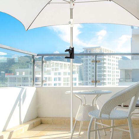 Support pour parasol de balcon en acier, pied pour parasol avec poteau, support pour parasol de terrasse