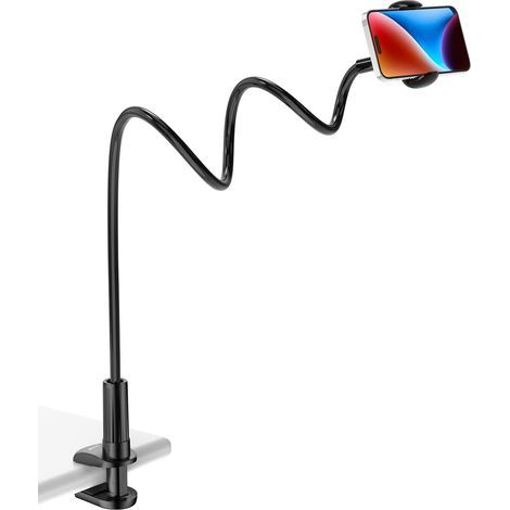 Phone Holder with Gooseneck, Foldable Phone Holder 360° Rotation Adjustable for iPhone Series/Samsung/Huawei/Google Pixel and More 70cm Total Length