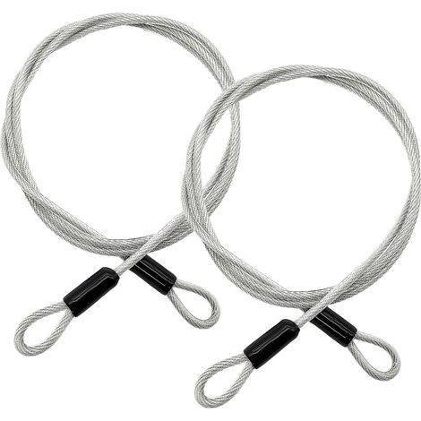 2 Câble Acier,1,0 m x 3 mm,Inoxydable,Revêtement PVC,Sécurité,Vélo,Jardin (1/5)