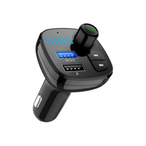 BT12 Car Bluetooth MP3 Music Flash Drive Multi-functional Receiver Player Cigarette Lighter USB Charger - Black (1/3)