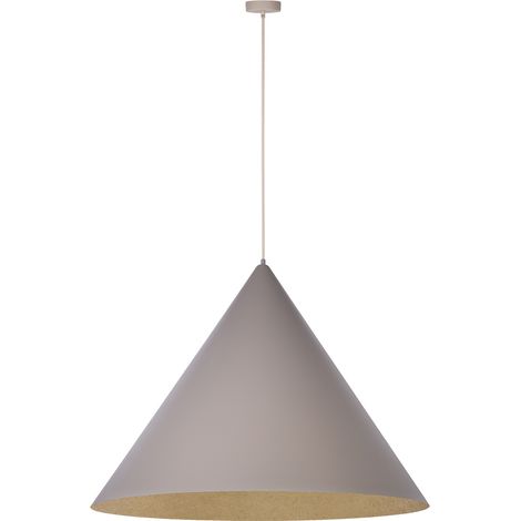 Suspension conique moderne taupe/or Ø77 VESUVIO E27 (1/2)