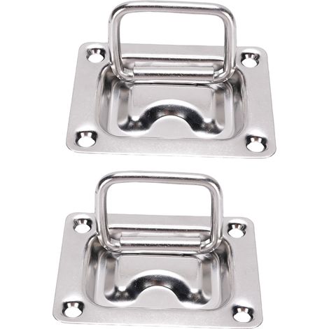 Ortviai Poignée d'ouverture intégrée pour écoutille bateau – Acier inoxydable 316, 75,6 x 57 x 8 mm, lot de 2 (1/5)