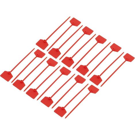 20 selbstsichernde Nylon-Kabelschuhe, 3 x 120 mm, rotes Drahtetikett, Markierungskabelverbinder