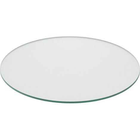 Relaxdays Glasplatte, Ø 50 cm, 8 mm dick, gehärtetes ESG, runde Glasscheibe für Tisch & Kamin, Tischplatte, transparent