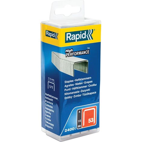 Agrafes Rapid Finewire 16 mm 2400 pcs . type 53 galvanisé (1/4)