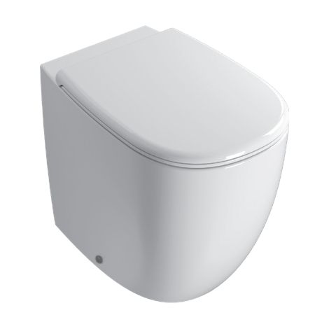 Vasomulti a terra senza brida in ceramica 53x35 cm Globo Daily DN001BI  Bianco - Ceramica - Con copri wc