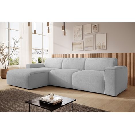 AX LIVING Couch Sofa L Form Didim mini Hellgrau 310 cm breit, stilvoll L