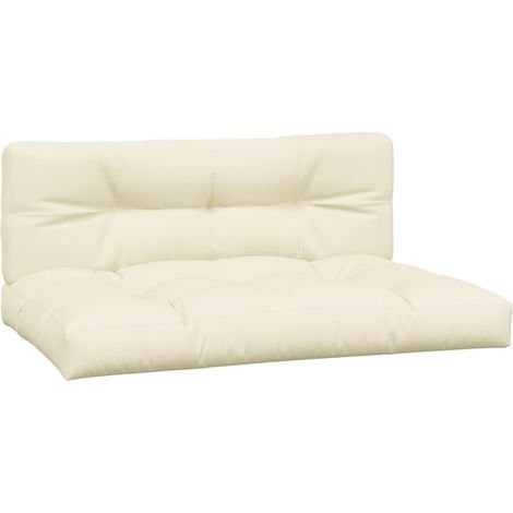Maison Exclusive - Palettenkissen 2-tlg. Creme Stoff