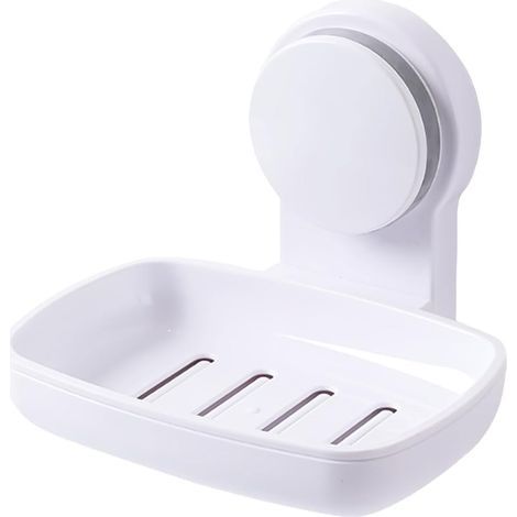 Bohrfreie Seifenschale, Saugnapf, Badezimmer-Seifenschale, Dusch-Seifenschale mit Abfluss, abnehmbare Kunststoff-Seifenschale mit Abfluss (1/5)
