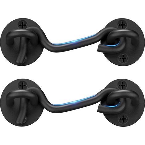 Loquet de sécurité pour portes de grange, lot de 2, 4 pouces, noir.-AquaForge (1/5)