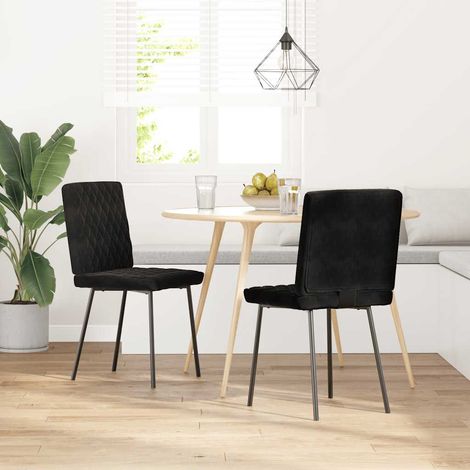 Lot de 2 Chaises à manger,Chaise de cuisine Noir Velours CFW93608 (1/5)