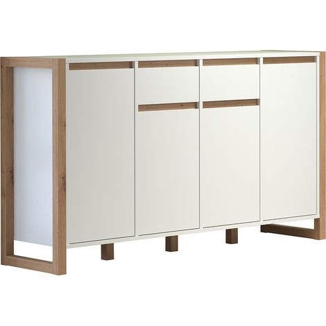 Buffet/bahut scandinave 147 cm blanc/chêne Jedusor