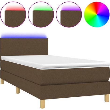 Maison Exclusive - Sommier à lattes de lit matelas et LED Marron foncé 100x200 cm (1/5)