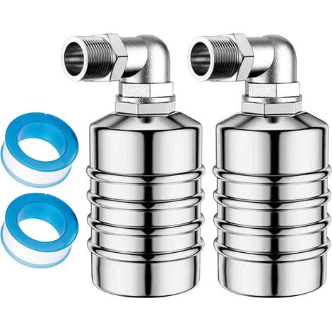 2 Pièces Vanne à Flotteur Automatique,3/4 Pouces Robinet Flotteur en Acier Inoxydable 304,Vanne à Flotteur de Contrôle de Niveau D' Entièrement Automatique,Vanne Flotteur pour Piscine de Réservoir (L) (1/5)