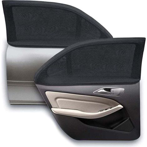 Pare-Soleil Voiture Bébé,2 Pièces Chaussette Voiture Soleil par Bloquer Les Rayons UV par Protege Soleil Voiture Arrière Enfants et Animaux (Noir) (XL) (1/4)