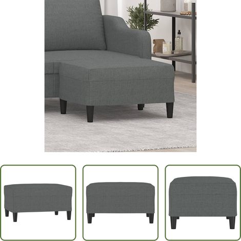 Stoffhocker - Fußhocker Dunkelgrau 70x55x41 cm Stoff (1/5)