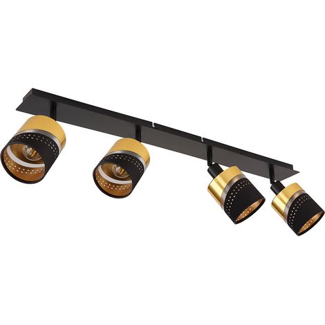 Deckenleuchte Deckenlampe Wohnzimmerlampe verstellbar Schwarz Metall H 20,5 cm (1/5)