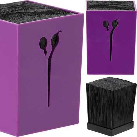 Supporto organizer per forbici da parrucchiere, vaso di fiori viola (1/5)