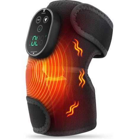 Appareil de Massage pour Genoux - Genouillère Chauffante avec 6 Modes de Chauffage & 3 Types de Massage - 6500 tr/min - Pour Genoux, Coudes, Épaules (1/5)