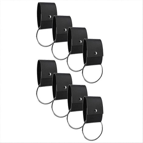 Set mit 8 Handtuchhaltern aus Leder und Metall mit Schlaufen zum Aufhängen an der Backofentür. Geschenkidee für Zuhause. (1/5)