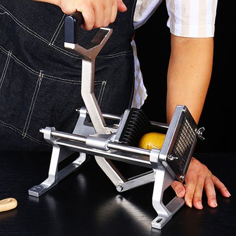 Tagliapatate manuale professionale da 9 mm con piedini a ventosa in alluminio e acciaio inossidabile (1/4)