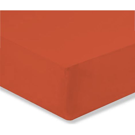 Lenzuolo sopra i ,prodotto in italia realizzato totalmente in cotone colori solidi Arancio - Singolo