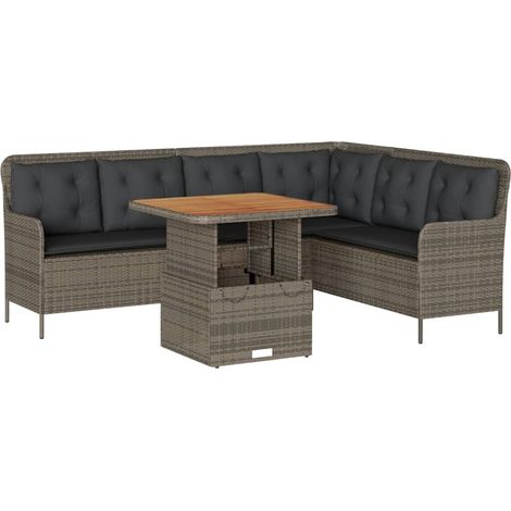 Maison Exclusive - 2-tlg. Garten-Sofagarnitur mit Auflagen Poly R