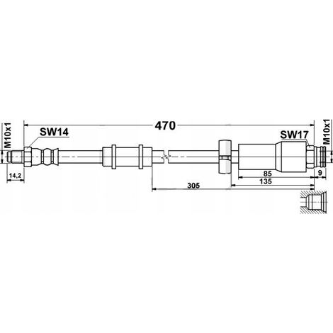 Manguera de freno flexible: OEM: 46786431 Fiat Ducato 2, motor bóxer delantero (1/3)