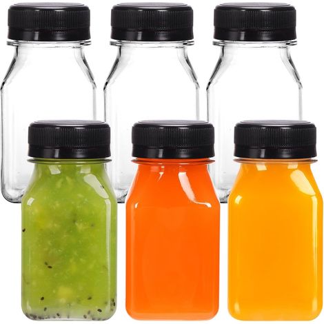 Sapflesje - PET 120 ml - Lekvrij Met Zwarte Tamperproof Dop - Voor Sap Smoothie Groensap - 6 Stuks (1/5)