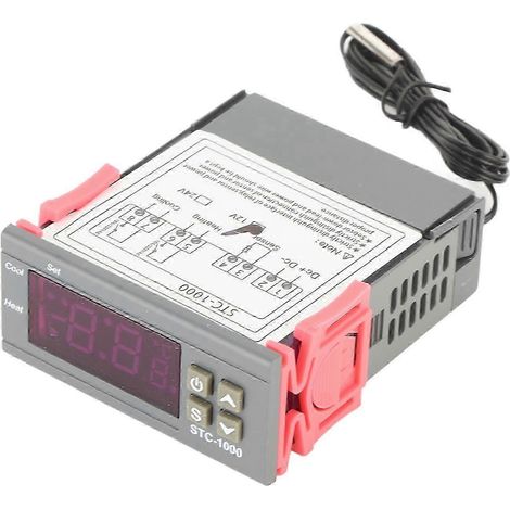 Thermostat numérique STC-1000 12V, régulateur de température pour chauffage et refroidissement avec sonde NTC. Contrôleur précis, idéal pour incubateur, fermentation, aquarium. (1/5)