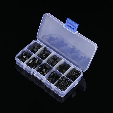 300-teiliges Set mit M3-Muttern, Unterlegscheiben, Nylon-Sortiment, Sechskantschrauben, Reparaturwerkzeugen, Typ C (1/3)