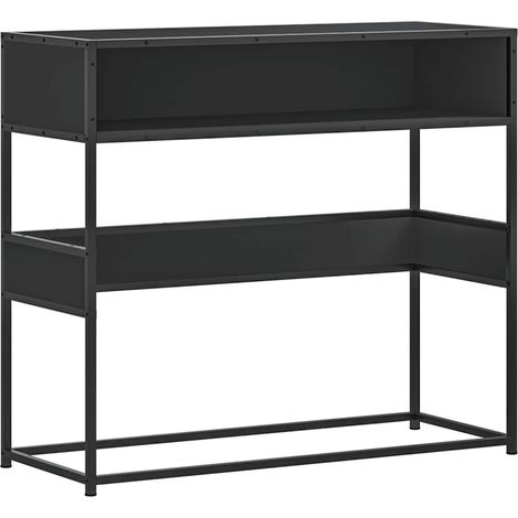 Table console,Table d'appoint,Bout de canapé noir 90x35x80 cm bois d'ingénierie CFW88224 (1/5)