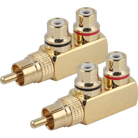 Adaptateur RCA Mâle vers 2 Femelles pour Audio et Vidéo - 2 Pièces (1/5)