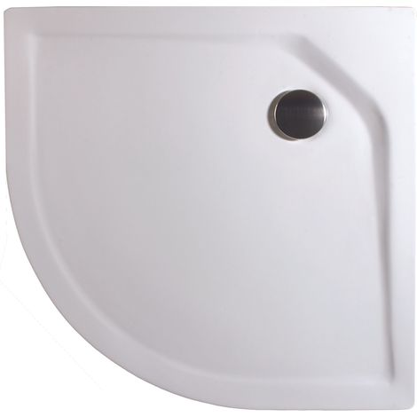Duschwanne aus Sanitär-Acryl extra-flach von Schulte, inkl. Markenablauf (Durchmesser 9cm) und Füße, ohne Schürze, Höhenverstellbarkeit ohne Schürze: 13 - 20 cm, Rund mit einem Radius von 55 cm, Alpin (1/2)