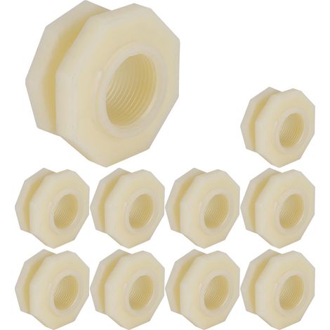 Packung mit 10 Gewindefittings für Wassertanks und Aquarientürme, 3/4"-Adapter (1/5)